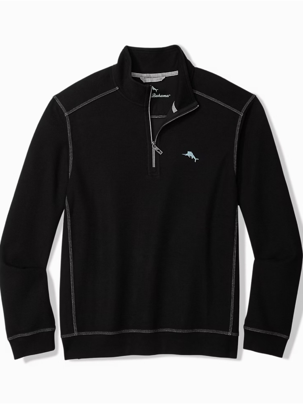 Tommy Bahama Black Montego Beach Half-Zip Sweatshirt